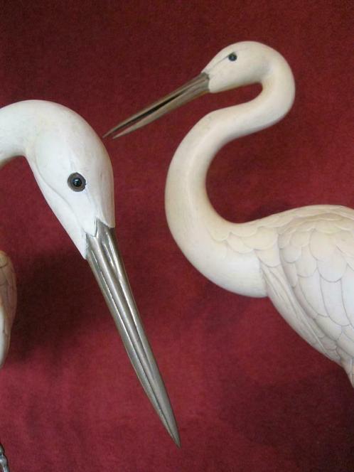Twee prachtige eyecatchers reigers, Antiquités & Art, Art | Objets design, Enlèvement