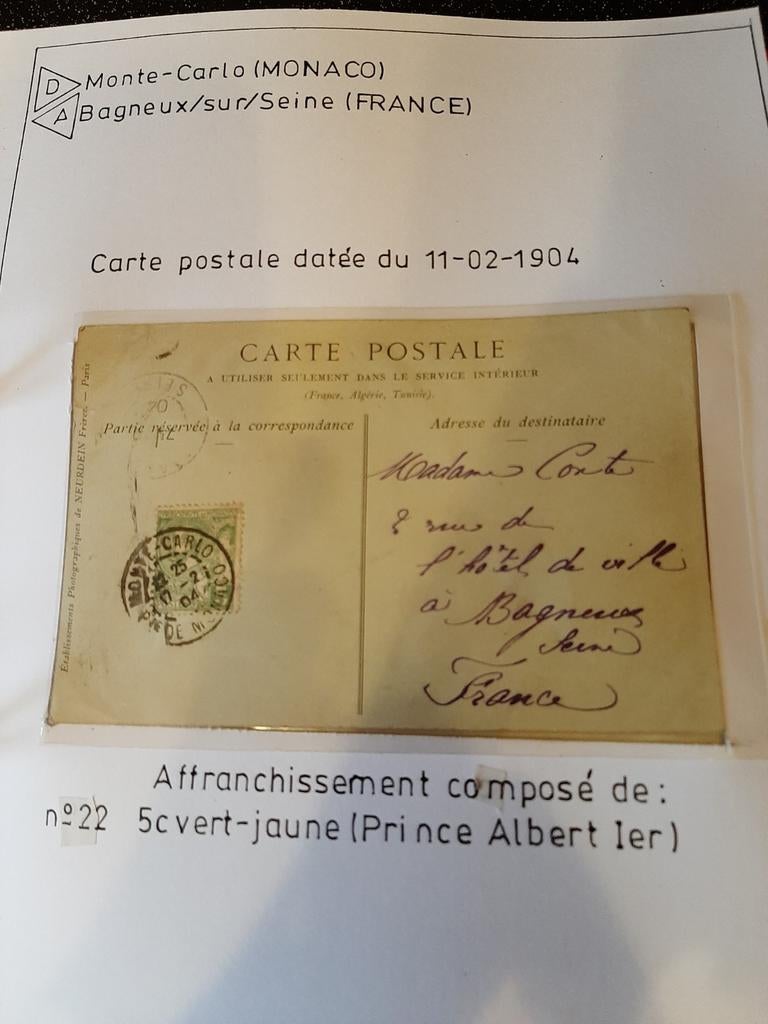 Lot de cartes postales de Monaco 1904, Enlèvement ou Envoi