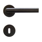 Zwarte deurkruk 19mm rechte hoek met rozas, Doe-het-zelf en Bouw, Hang- en Sluitwerk, Nieuw, Inox, Ophalen of Verzenden, Klink of Kruk