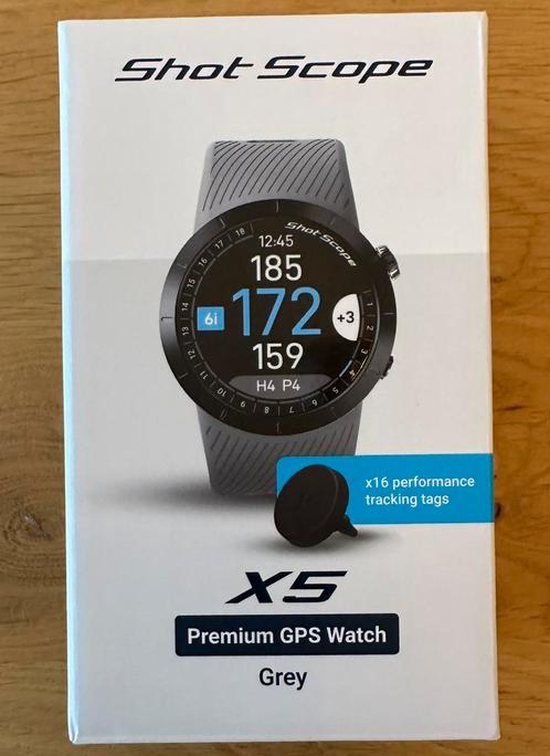 Shotscope X5 GPS golfwatch, Handtassen en Accessoires, Sporthorloges, Zo goed als nieuw, Grijs, Ophalen of Verzenden