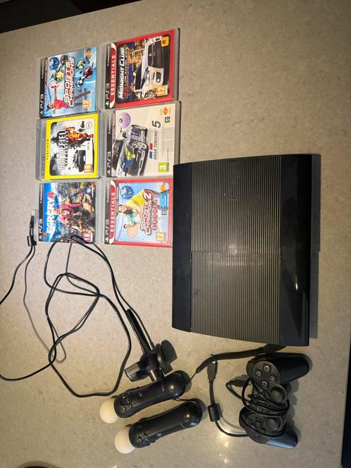 Ps3 met veel extras (bewegingsjoysticks,…), Games en Spelcomputers, Spelcomputers | Sony PlayStation 3, Zo goed als nieuw, Ophalen