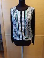 Esprit zwart vestje met zw/w motief en knopen maat S, Zwart, Ophalen of Verzenden, Zo goed als nieuw, Maat 36 (S)