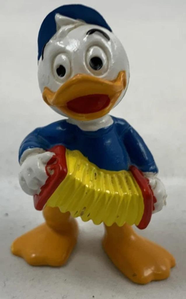 Disney Bully figuur Kwik Kwek Kwak accordeon blauw vintage, Verzamelen, Poppetjes en Figuurtjes, Zo goed als nieuw, Verzenden