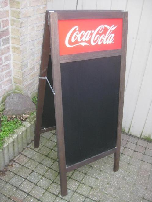 Coca-Cola - Panneau de trottoir - Cadre en pin et panneau en, Collections, Marques & Objets publicitaires, Comme neuf, Panneau publicitaire