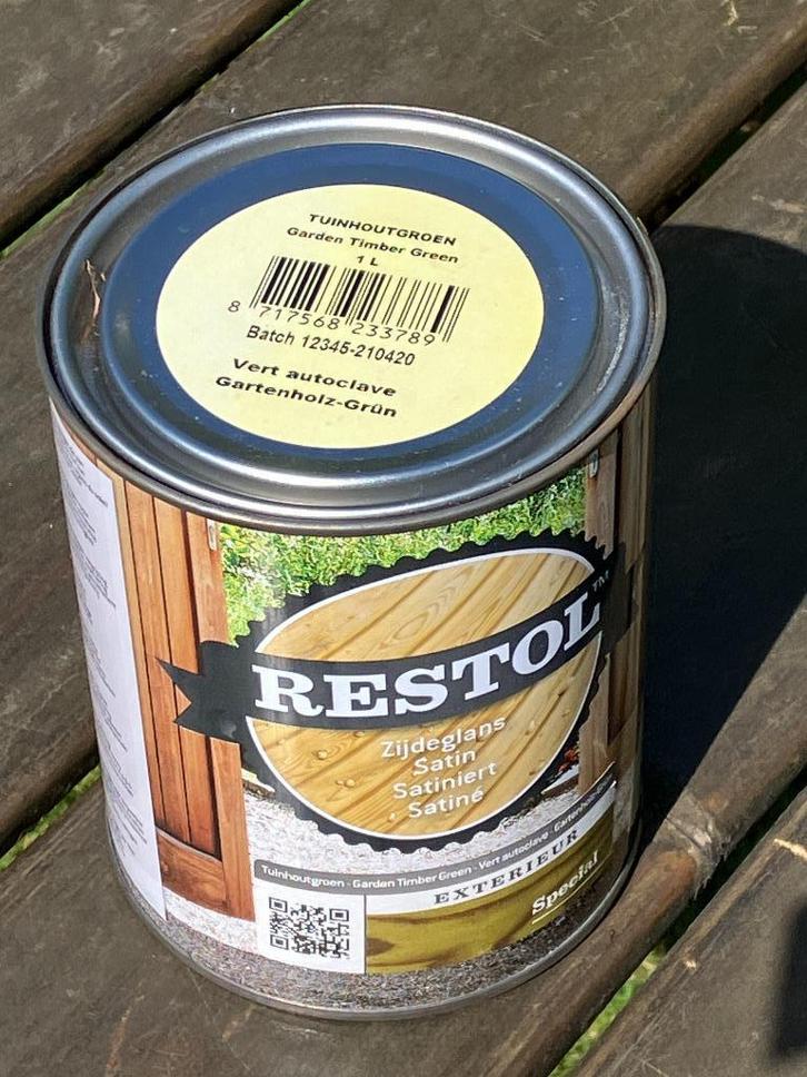 Restol houtolie, Doe-het-zelf en Bouw, Verf, Beits en Lak, Nieuw, Groen, Ophalen