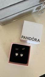 Pandora 14k vergulde hartvormige oorbellen, Met kristal, Nieuw, Ophalen of Verzenden, Goud