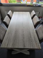 Eetkamertafel met 6 stoelen en salontafel, Huis en Inrichting, Tafels | Eettafels, Gebruikt, 200 cm of meer, Vijf personen of meer