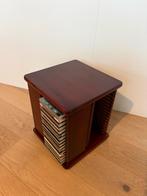 Vintage bordeaux draaiend CD rek, Ophalen, Gebruikt, 25 tot 75 discs, Cd's