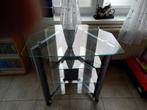 a vendre un meuble de coin metal et verre tremper super etat, Comme neuf, Métal, 25 à 50 cm, 50 à 100 cm