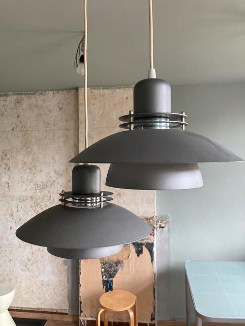 Setje (2) vintage Deense hanglampen, Huis en Inrichting, Lampen | Hanglampen, Zo goed als nieuw, Ophalen