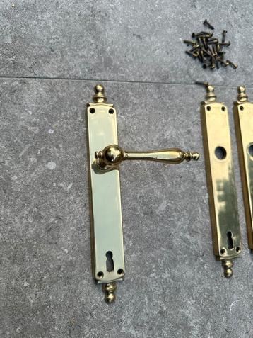 4x set deurklinken, klassiek goud compleet, Enlèvement, Utilisé, Cuivre ou Laiton, Loquet ou Poignée