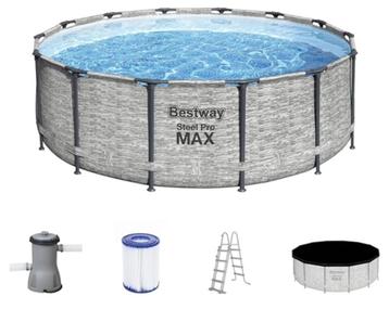 Bestway Steel Pro MAX Zwembad - 427x122, zandfilter, trap beschikbaar voor biedingen