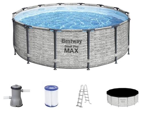 Bestway Steel Pro MAX Zwembad - 427x122, zandfilter, trap, Tuin en Terras, Zwembaden, Gebruikt, Opzetzwembad, 80 tot 120 cm, 400 cm of meer