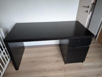Ikea bureau - Malm - zwart, Huis en Inrichting, Bureaus, Ophalen, Bureau