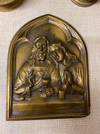 Te koop bronskleurig icoon begin 20e eeuw, Ophalen of Verzenden, Koper