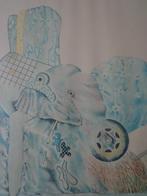 grote litho Jean Bilquin Compositie in het blauw, Enlèvement