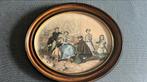 Modeprent : plus minus 1870 . Ovale kader, Antiek en Kunst, Ophalen of Verzenden