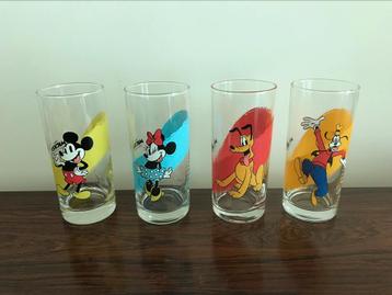 Set mickey & friends glazen Mickey Minnie Goofy Pluto Aldi, Verzamelen, Disney, Ophalen of Verzenden