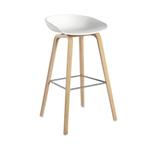 2  HAY About A Stool AAS 32 – 75 cm, wit/eik, Huis en Inrichting, Ophalen, Zo goed als nieuw