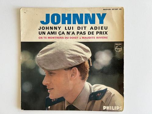 Vinyle 45 tours Johnny Hallyday Johnny lui dit adieu, Cd's en Dvd's, Vinyl | Rock, Gebruikt, Poprock, Ophalen of Verzenden