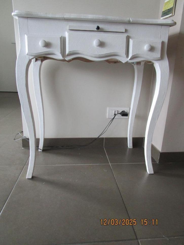 BOUDOIRTAFEL - KAPTAFEL - HOUT - WIT, Huis en Inrichting, Overige Huis en Inrichting, Gebruikt, Ophalen