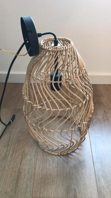 Hanglamp riet, Huis en Inrichting, Lampen | Hanglampen, Ophalen, Gebruikt, Overige materialen
