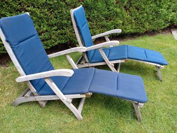 Tuinstoel ligbed Teak beschikbaar voor biedingen