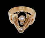 Exclusieve 18 karaat Gouden Diamant Ring 0.45 crt Diamanten, Handtassen en Accessoires, Ringen, 18 tot 19, Nieuw, Ophalen of Verzenden