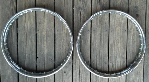 2 originele 40 gaats Dunlop WM-19 velgen voor Norton, Motoren, Onderdelen | Overige, Gebruikt, Ophalen of Verzenden