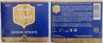 Étiquette de bière Chimay Grand Réserve bouteille 75 cl (4y1, Utilisé, Enlèvement ou Envoi