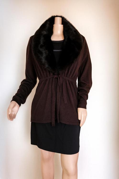 Stijlvolle Frank Walder Cardigan maat 42, Kleding | Dames, Topjes, Zo goed als nieuw, Maat 42/44 (L), Bruin, Lange mouw, Ophalen of Verzenden