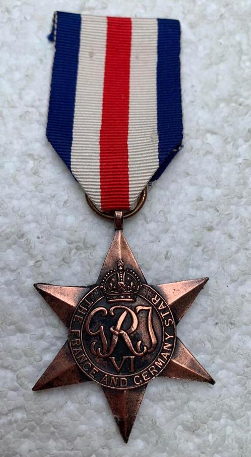 Medaille, Groot-Brittannië, France and Germany Star, WO2., Collections, Objets militaires | Général, Armée de terre, Enlèvement ou Envoi