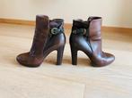 Belles bottes, cuir, mi-hautes, fermeture éclair, talon haut, Enlèvement ou Envoi, Brun, Boots et Botinnes, Porté