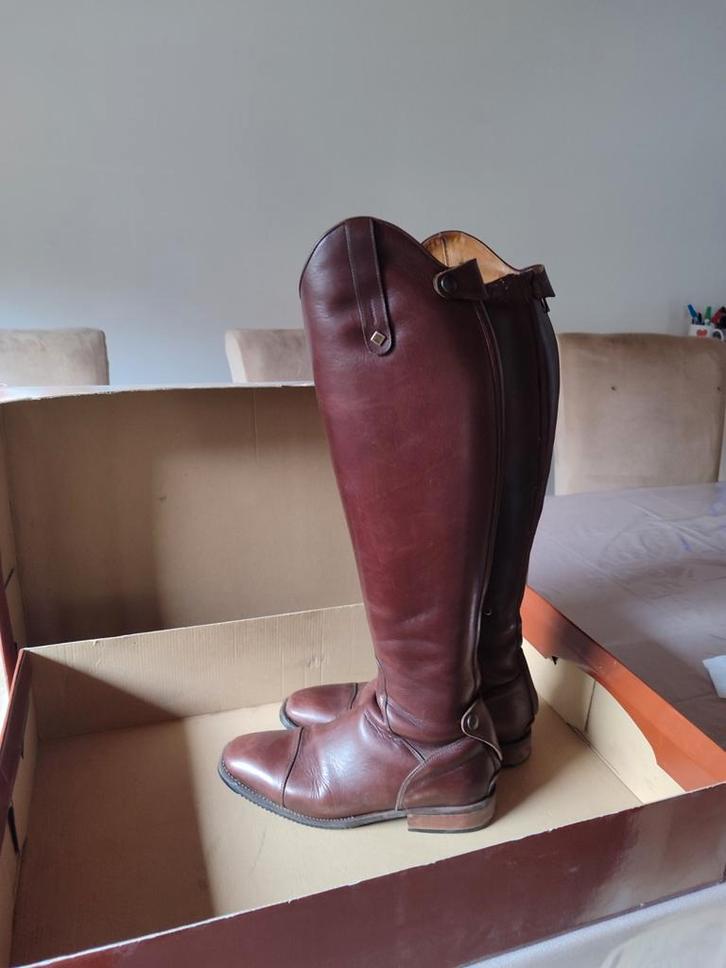 DENIRO cognac rijlaarzen maat 39 smalle kuit met rits, Dieren en Toebehoren, Paardrijkleding, Zo goed als nieuw, Ophalen