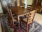 Eettafel met stoelen, Huis en Inrichting, Tafels | Eettafels, Ophalen, Gebruikt, 100 tot 150 cm, Eikenhout