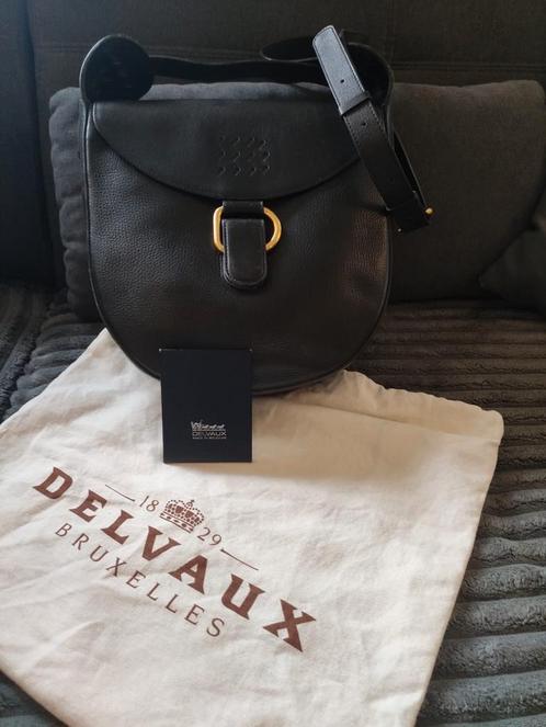 Delvaux handtas, Handtassen en Accessoires, Tassen | Schoudertassen, Gebruikt, Overige merken, Zwart, Leer, Verzenden