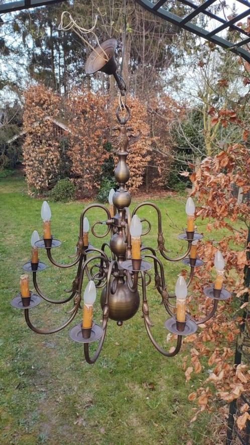 Luster in messing, Antiek en Kunst, Antiek | Verlichting, Ophalen of Verzenden