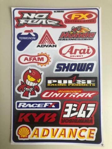 Motorfiets moto sponsor stickervel stickers stickerset beschikbaar voor biedingen