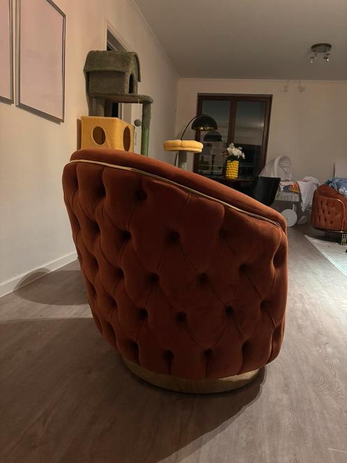 Oranje 1 persoonszetel, Huis en Inrichting, Fauteuils, Gebruikt, Overige materialen, 100 tot 125 cm, 75 tot 100 cm, Ophalen