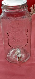 Glazen pot met schenkkraantje 30cm hoogte, Antiek en Kunst, Ophalen of Verzenden