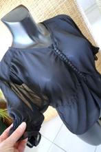 vintage dressing licht transparant zwarte blouse, Vintage Dressing, Zwart, Maat 42/44 (L), Ophalen of Verzenden