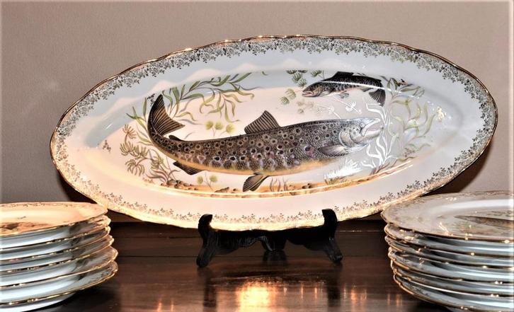 LIMOGES VISSERVIES 13 STUKKEN, Huis en Inrichting, Keuken | Servies, Zo goed als nieuw, Ophalen of Verzenden