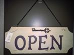 Plaque Panneau Retro "Open/Closed" en bois pour magasin, Ophalen of Verzenden, Overige typen