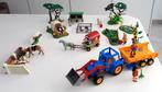 Playmobil tractor paard met aanhangwagen en paarden met stal, Comme neuf, Ensemble complet, Enlèvement ou Envoi