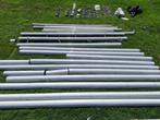 Dakgoot grijs pvc 50m met toebehoren, Ophalen, Gebruikt, 6 meter of meer, PVC