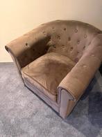 À vendre fauteuil club, en velours (couleur taupe/brun)., Enlèvement, Comme neuf