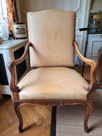 Camelkleurige leren fauteuil Régence, Ophalen of Verzenden