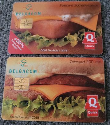 Quick hamburgerrestaurant: oude telefoonkaarten