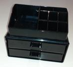 Opbergen organizer badkamer zwart 2 lades en vakjes, Verzenden, Nieuw, Zwart, Hardcase
