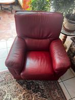 Divan + Fauteuil, Maison & Meubles, Comme neuf, 75 à 100 cm, Cuir, 125 cm ou plus